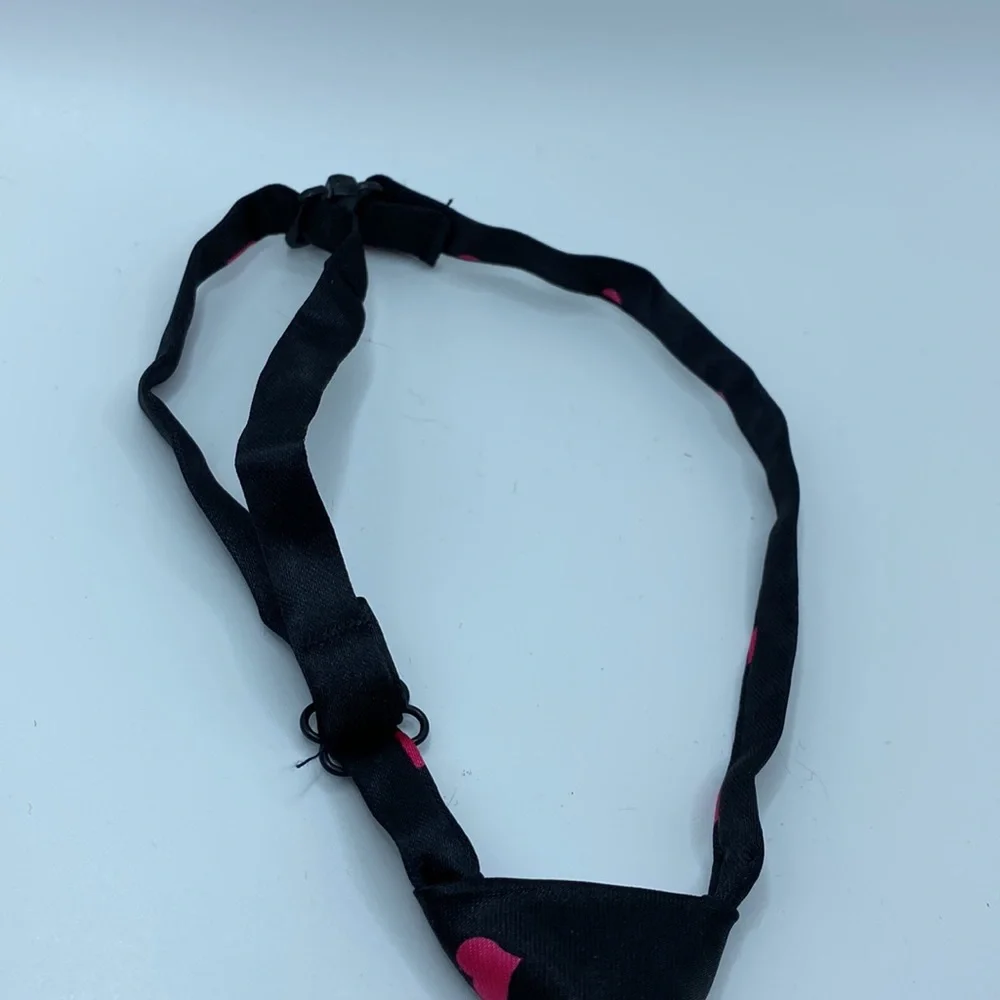 Black With Pink Hearts Dog Tie